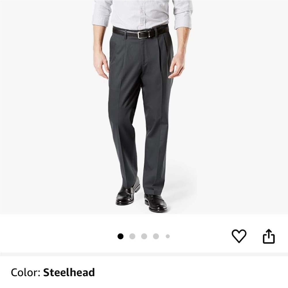 Dockers Men's Athletic Flex Gray Dress Pants